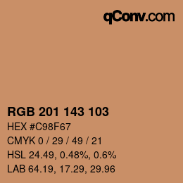 Color code: RGB 201 143 103 | qconv.com