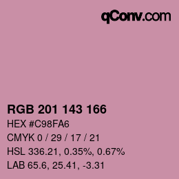 Color code: RGB 201 143 166 | qconv.com