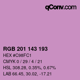 カラーコード: RGB 201 143 193 | qconv.com