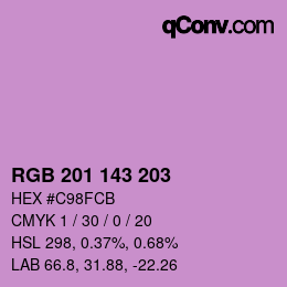 Color code: RGB 201 143 203 | qconv.com