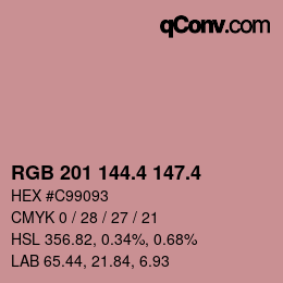 カラーコード: RGB 201 144.4 147.4 | qconv.com
