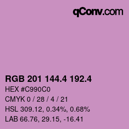 カラーコード: RGB 201 144.4 192.4 | qconv.com