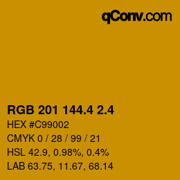 カラーコード: RGB 201 144.4 2.4 | qconv.com