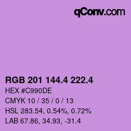 カラーコード: RGB 201 144.4 222.4 | qconv.com