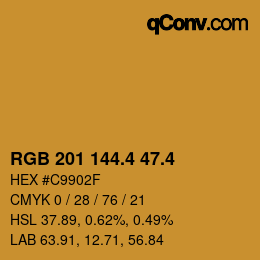 カラーコード: RGB 201 144.4 47.4 | qconv.com