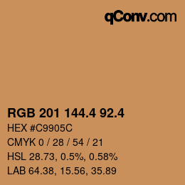 カラーコード: RGB 201 144.4 92.4 | qconv.com