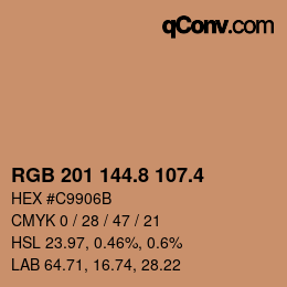 カラーコード: RGB 201 144.8 107.4 | qconv.com