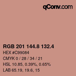 カラーコード: RGB 201 144.8 132.4 | qconv.com