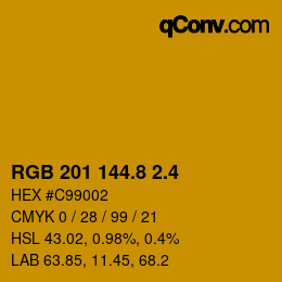 カラーコード: RGB 201 144.8 2.4 | qconv.com