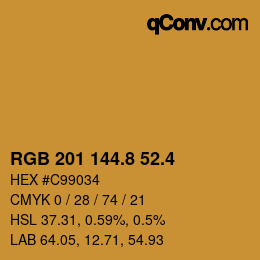 カラーコード: RGB 201 144.8 52.4 | qconv.com