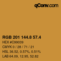 カラーコード: RGB 201 144.8 57.4 | qconv.com