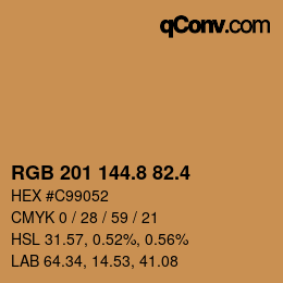 カラーコード: RGB 201 144.8 82.4 | qconv.com