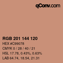 カラーコード: RGB 201 144 120 | qconv.com