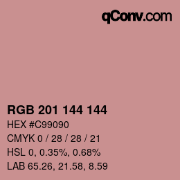 カラーコード: RGB 201 144 144 | qconv.com