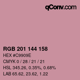 カラーコード: RGB 201 144 158 | qconv.com