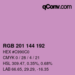 Color code: RGB 201 144 192 | qconv.com