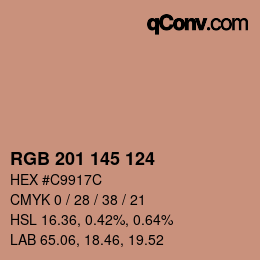 Color code: RGB 201 145 124 | qconv.com