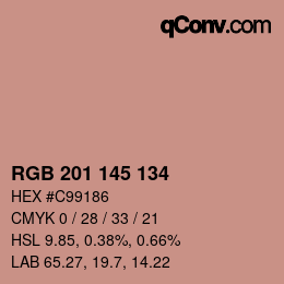 Color code: RGB 201 145 134 | qconv.com