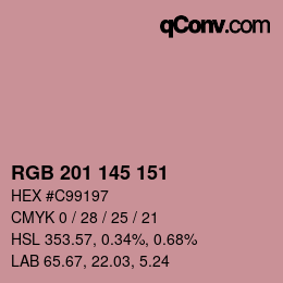 Color code: RGB 201 145 151 | qconv.com