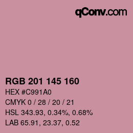 Color code: RGB 201 145 160 | qconv.com