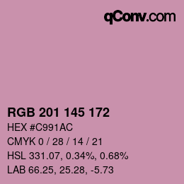 Color code: RGB 201 145 172 | qconv.com