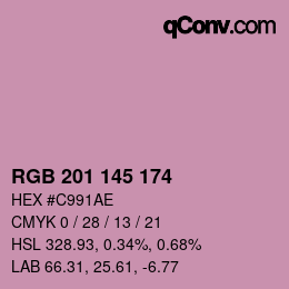Color code: RGB 201 145 174 | qconv.com