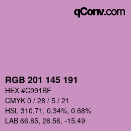 Color code: RGB 201 145 191 | qconv.com