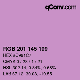 Color code: RGB 201 145 199 | qconv.com