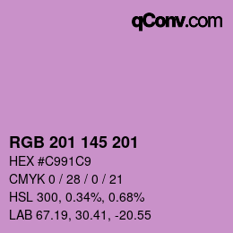 Color code: RGB 201 145 201 | qconv.com