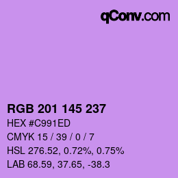 Color code: RGB 201 145 237 | qconv.com