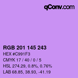 Color code: RGB 201 145 243 | qconv.com