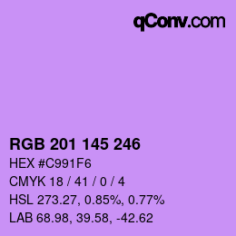 Color code: RGB 201 145 246 | qconv.com