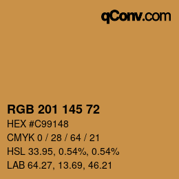 Color code: RGB 201 145 72 | qconv.com