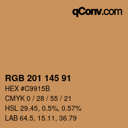 Color code: RGB 201 145 91 | qconv.com