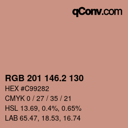 カラーコード: RGB 201 146.2 130 | qconv.com