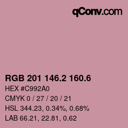 カラーコード: RGB 201 146.2 160.6 | qconv.com