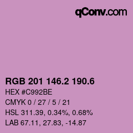 カラーコード: RGB 201 146.2 190.6 | qconv.com