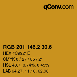 カラーコード: RGB 201 146.2 30.6 | qconv.com