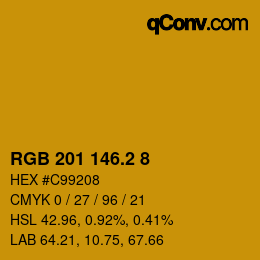 カラーコード: RGB 201 146.2 8 | qconv.com