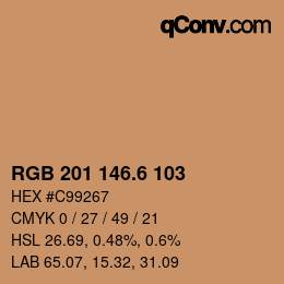 カラーコード: RGB 201 146.6 103 | qconv.com