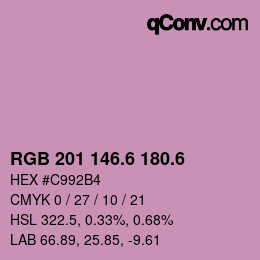 カラーコード: RGB 201 146.6 180.6 | qconv.com