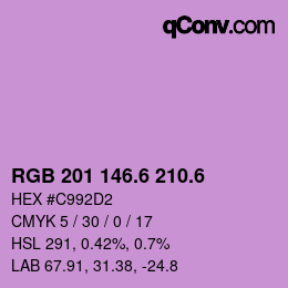 カラーコード: RGB 201 146.6 210.6 | qconv.com