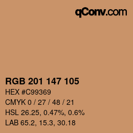 Color code: RGB 201 147 105 | qconv.com
