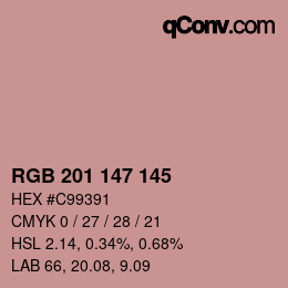 Color code: RGB 201 147 145 | qconv.com