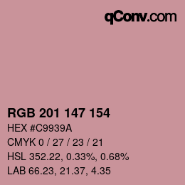 Color code: RGB 201 147 154 | qconv.com