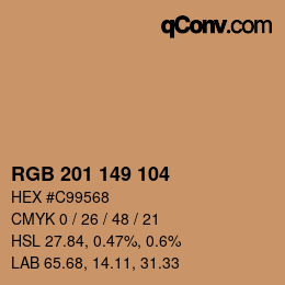 Color code: RGB 201 149 104 | qconv.com