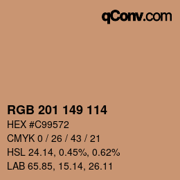 Color code: RGB 201 149 114 | qconv.com