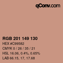 カラーコード: RGB 201 149 130 | qconv.com