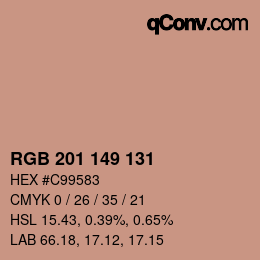 Color code: RGB 201 149 131 | qconv.com
