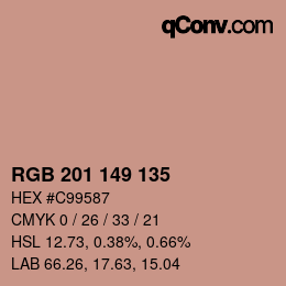Color code: RGB 201 149 135 | qconv.com